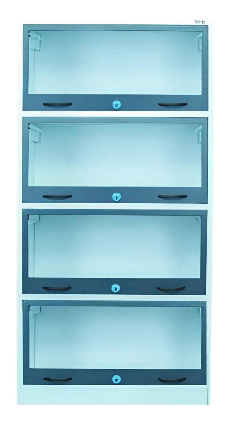 Raja Steel BC-4 Book Case with 4 Glass Fitted doors