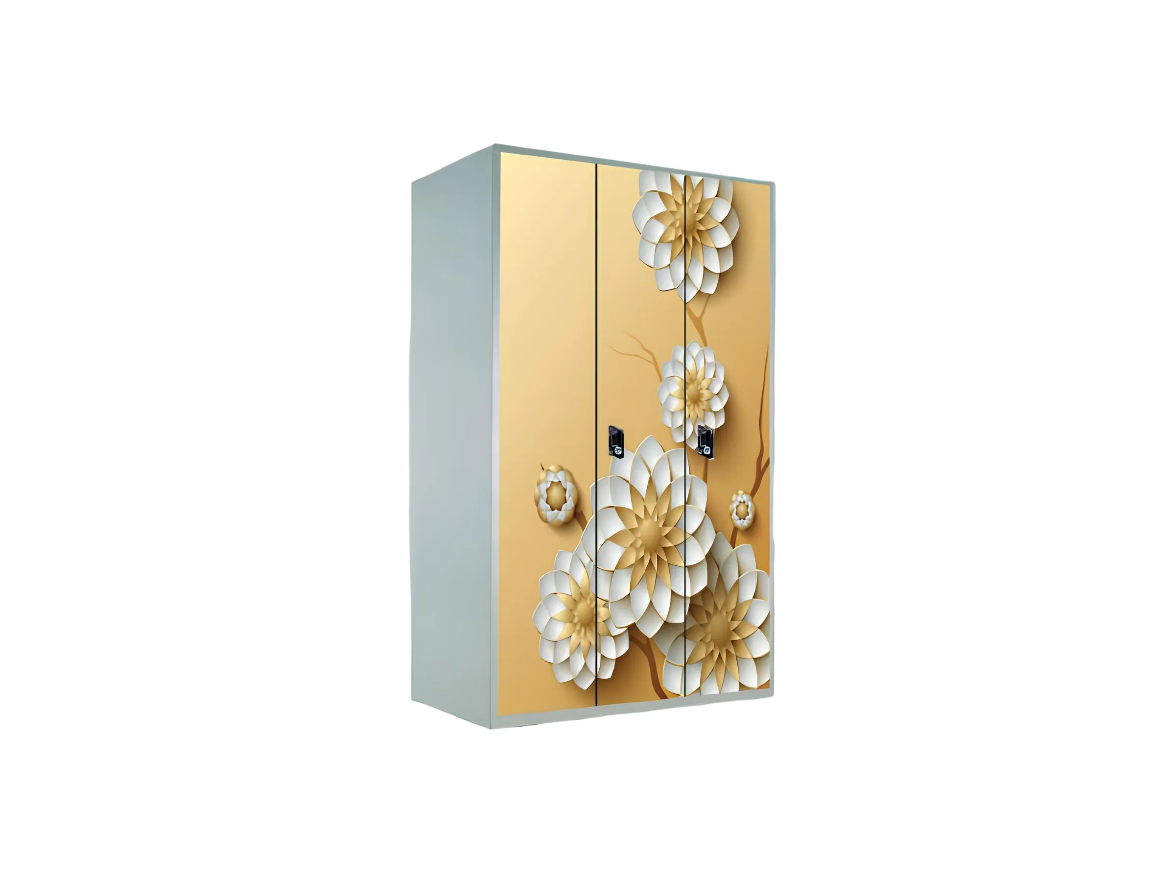 New Royal Exclusive (Spl. M.Lock) - 3 Door Without Secret Chamber - Printed/Wooden (48") - Raja Steel Furniture